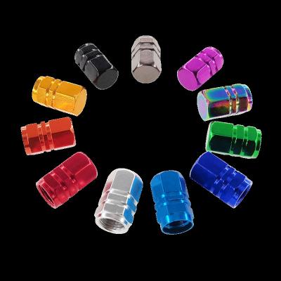 China Universal (Aluminum) Alloy Aluminum Alloy Car Tire Valve Covers Hex Tire Valve Stem Cover Air Dust Truck Bike Wheel Rim Valve Stem Caps for sale