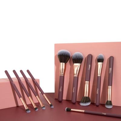 China Angular Blush Gracedo Design Rose Gold Private Label Soft Precious Makeup Brush Set With Bag for sale