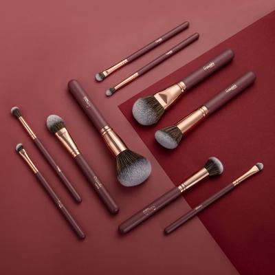 China Angular Blush Best Selling Private Label Premium Suppliers Human Wood Bling Makeup Brush for sale