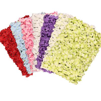 China Hot Sale 3D Flower Wedding Party Backdrop Artificial Hydrangea Decoration Purple Flower Wall For Wedding Event for sale