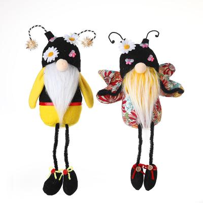 China Cute New Butterfly Flower Gift Doll Festival Bee Dwarf Decoration Long Legs Handmade Creative Faceless Doll for sale