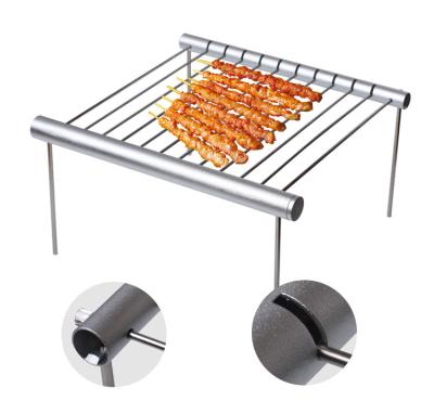 China Easily Assembled Portable Stainless Steel BBQ Grill Folding BBQ Grill Mini Pocket BBQ Grill Accessories For Home Park Use for sale