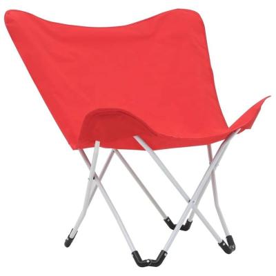 China PVC Collapsible Portable Butterfly Steel Frame Outdoor Folding Chair for Camping Beach and Garden with Carry Bag for sale