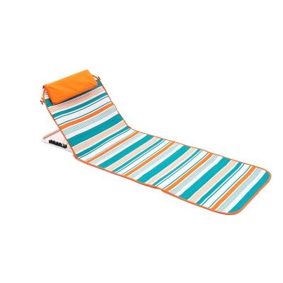 China Modern Portable Waterproof 200D Polyester Beach Mat With Steel Frame for sale