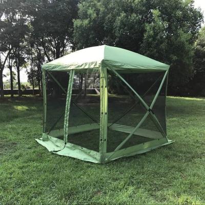 China Fiberglass 4 Side Mesh Screen Pavilion Easy Install Portable Pop Up Canopy Tent With Wind Panel For Fishing Hunting for sale