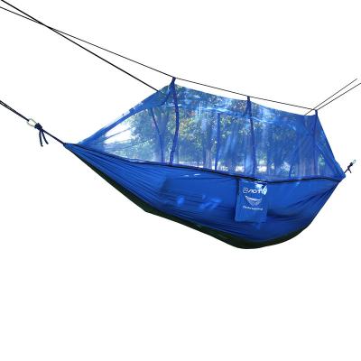 China Adult Portable Hammock Mosquito Net Outdoor Double Swing Heavy Duty Nylon Durable Swings Compact Lightweight Camping Hammock for sale