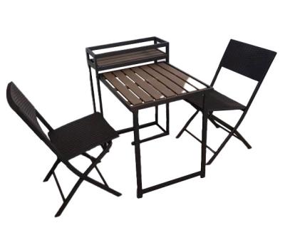 China Garden Folding Plastic Polywood Table Set With 3 Flower Shelf for sale