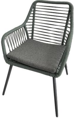 Chine rotin Sofa Armchair Garden Steel Frame de corde de 8mm avec le coussin à vendre