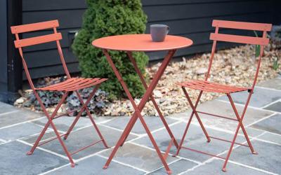 China H71cm Garden Folding Table And Chairs Outdoor Full Steel Furniture Set for sale