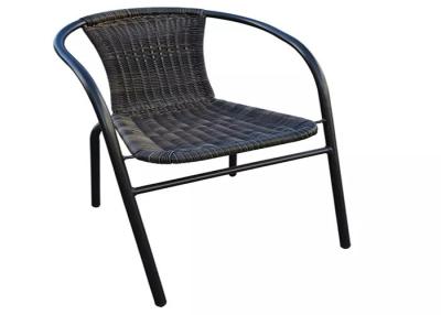 China Outdoor Steel Stacking Rattan Chair For Restaurant Patio Garden Bistro for sale