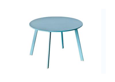 China Washable Blue Round Garden Steel Table With Moisture Resistant for sale