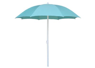 China Round Shaped Outdoor Beach Umbrella With Silver Coated Frame Coating for sale