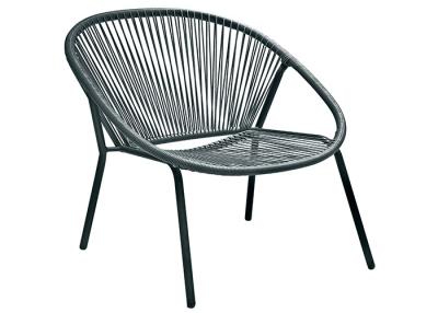 China Silla resistente ULTRAVIOLETA de la rota del metal, K.D. Grey Rattan Stackable Chairs en venta