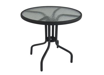 China Steel Frame Round Glass Garden Table Fire Resistant CE Approved for sale