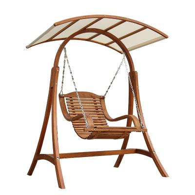 China 185cm Height Outdoor Balcony Hanging Chair Curved Solid Wood for sale