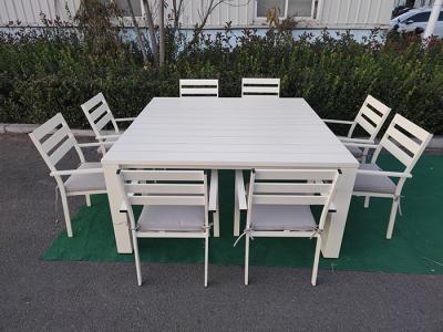 China 8 Person Bsci Odm Garden Furniture Folding Table And Chairs Aluminum Outdoor Assembled for sale