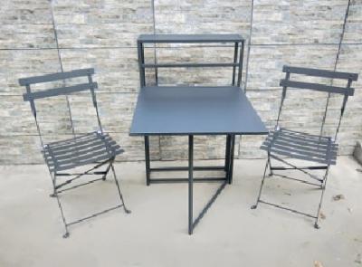 China Square Steel 60cm Table And Chairs Flower Stand Outdoor Set for sale