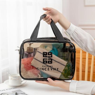 China Solid color Transparent makeup bag, PVC wash bag, travel storage bag, waterproof wash bag, toiletries storage bag, makeup bag for sale