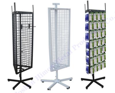 China Retail Stores Customize 3 Wire Grid Display Rack Rack Side Rotating Display Rack 360 Rotating for sale