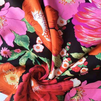 China New Arrival 96% Eco Vero Anti-Static 4%Polyester Woven Flower Printed Fabric For Summer& Autumn Wear for sale