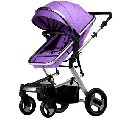 China Carry Baby Brand 3 in 1 Baby Europe AR Seat Material Leather Frame Gold Baby Stroller for sale