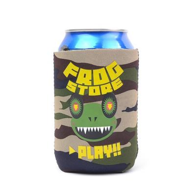 China Wholesale Custom Insulated Printing New Style Camouflage Neoprene Grass Blank Or Foam Bottle Can Usb Beer Cooler Stand Bottle Carrier for sale