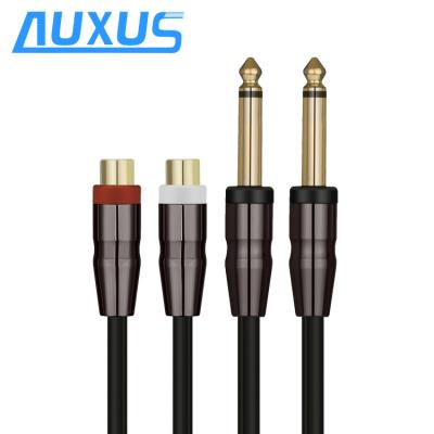 China High End Audio Multimedia Cable 2 rca 2 to 2 6.35 Female to Male Japan AV Cable for sale