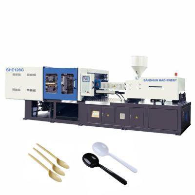 China Quality Product Sanshun 128 Ton B100 Knife Fork Spoon Horizontal Plastic Injection Molding Machine With Servo Motor for sale