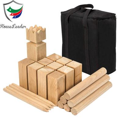 China Premium Eco-Friendly Backyard Wooden Family Kubb Outdoor Standard Lawn Games Set With Carry Bag for sale