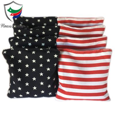 China Durable ACA ACO Regulatory Professional American Flag Unfilled Cotton Duck Canvas Cornhole Bags 6 Inch for sale