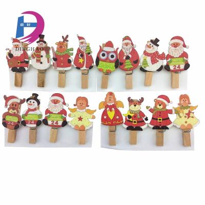 China Merry Christmas wooden accessary of wooden clothespins for sale