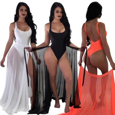 China Breathable Drop Shipping 2 Piece Swimsuits For Women One Piece Jumpsuit Swimwear And Ponchos Cover Up for sale