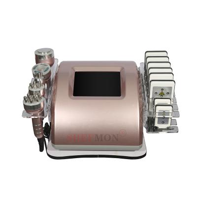 China Amazon Best Selling Laser RF Vacuum Lipo Lipolaser Weight Loss Slimming 6 in 1 Cavitation Machine for sale