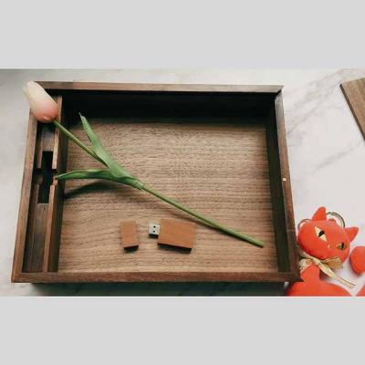 China Gift & Craft personalized wooden USB box, DIY album box, wedding photo storage for photographers for sale