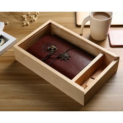 China 2 compartment handmade classic wooden usb disc and wooden packaging photo boxes wholesale for sale