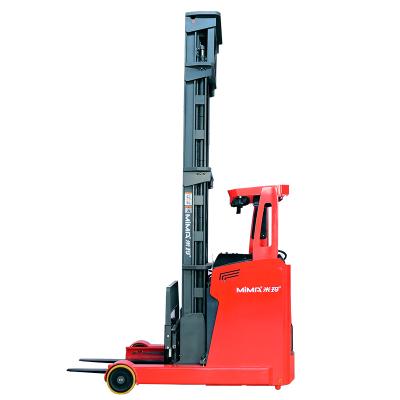 China China MiMA seated reach forklift 2T 12m lift heigh full AC and EPS system wheel display electromagnetic brake PU tire for sale