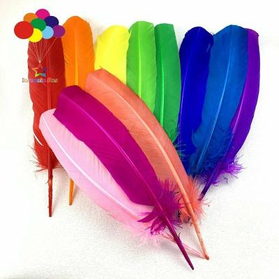 China Turkey feather 13 color 10-12inch pure turkey quill feathers for fashion decorations for sale