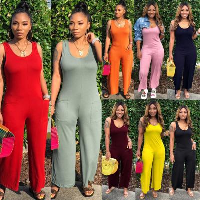 China Wholesale QUICK DRY Womens 3xl Overalls Loose Sleeveless Loose Jumpsuits Overalls Pants for sale