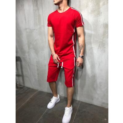 China Amazon 2021 breathable fashion men's T-shirt sets new two-piece shorts sets men's hip hop T-shirts for sale