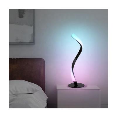 China Modern Voice Control Wifi Led Spiral Table Lamp Desk Bedside Lamp For Living Room Bedroom Night Light for sale