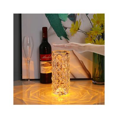 China Modern Luxury Filling Crystal Table Lamp Touch Usb Desk Lamp For Living Room Table Lamp Night Light for sale