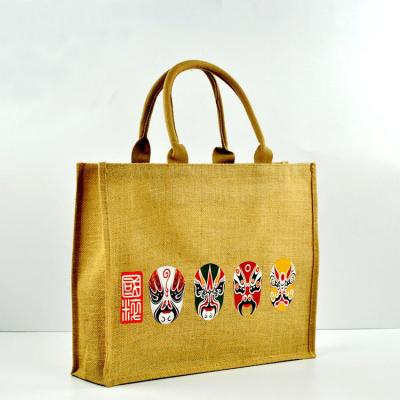 China 100% Reusable Eco Friendly Eco Friendly Jute Shopping Bag / Recyclable Grocery Bag for sale