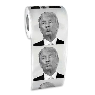 China Wash Room Trump Joke Fun Toilet Paper Gifts Bathroom Bamboo Tissue Paper Rolls for sale