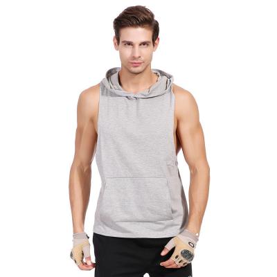 China 2019 custom anti-shrink your top new logo design high quality gym men's simple sleeveless hoodie for sale