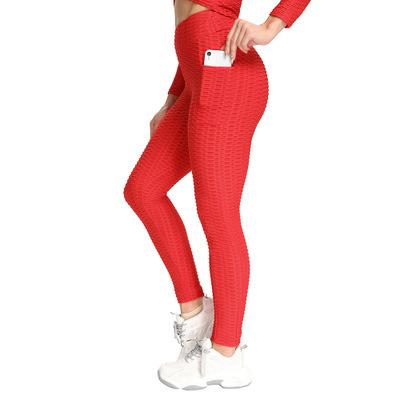 China Breathable High Quality Sports Yoga Booty Lift Female Custom Pants Workouts Solid High Waist Gym Gaiters With Pocket for sale