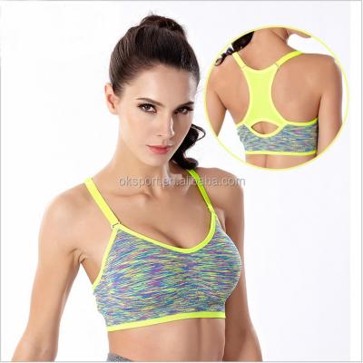 China 2018 new design women sports antibacterial hot sale fitness wear sexy bra, custom made ladies bralet polyester tracksuit for gyms for sale