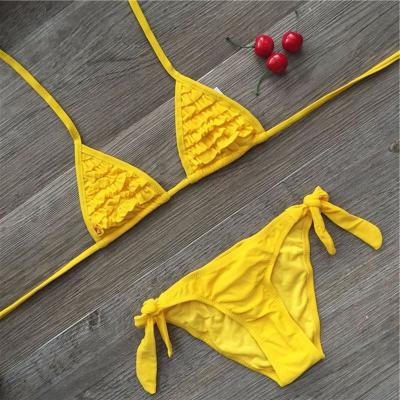 China Colorful 2 Pcs Anti-UV Kids Swimsuit Mini Micro Bikini Swimwear Australia Kids Dirty Girls Crochet Dress Baby Swimwear for sale