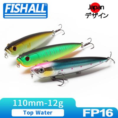 China ABS REALIS CRAYON Plastic Topwater Snap Lure Wobbler 110mm Big Mouth 12g Sea Fishing Walking Bass Bait FP16 for sale