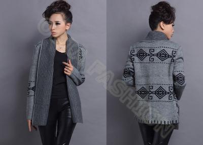 China Long Sleeve Argyle Womens Wool Sweaters for sale