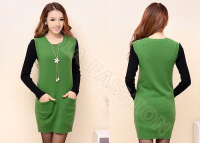 China Light Green Womens Wool Skirts Long Pullover For Winter , Breathable for sale